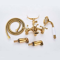 Usine vente style Européen or ensemble de douche en laiton de robinet à double poignée d'or baignoire robinet mélangeur robinet d'eau XR1430