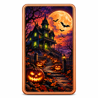 Kastil Berhantu Halloween Seram 1 oz Batangan Tembaga Murni Persegi Panjang Suvenir Cetak Warna UV Kustom OEM ODM Grosir