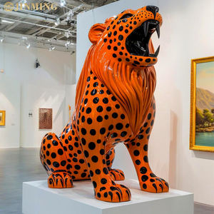 Sculptures de léopard en fibre de verre sur mesure pour l'extérieur <span class=keywords><strong>Animaux</strong></span> <span class=keywords><strong>sauvages</strong></span> Ornements de paysage sur le thème de la forêt pour l'artisanat en résine de paysage - Product Image 2