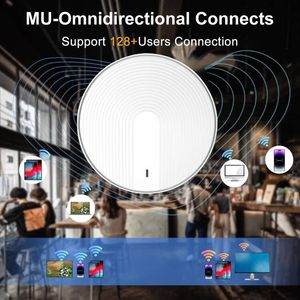 Công Nghiệp Cấp Kuwfi 3000Mbps Wifi6 Điểm Truy Cập Tốc Độ Cao 128 Người Dùng 48V PoE 12V DC Dual Band Trần Gắn Gigabit 5G AP - Product Image 3