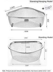 Kitchen Drainer Basket Vegetable Fruit Wash Triangle Filter Under <b>Colander</b> Stainless Steel Fruit Storage Rack - Product Image 5