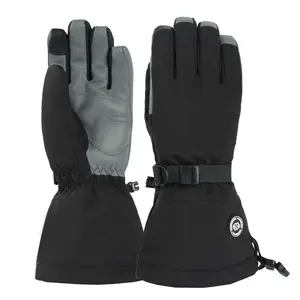 Guante térmico de dedo completo Guantes impermeables de cuero de cabra Guantes de invierno para snowboard Pantalla táctil - Product Image 1