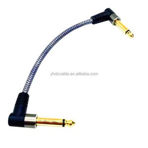 Guitar Patch <b>Cables</b> 6-Inch 0.15m 6.35MM Right-Angle Male-Male PVC Braided Audio <b>Cable</b> for Microphone/Speaker/Effects Pedal - Product Image 4
