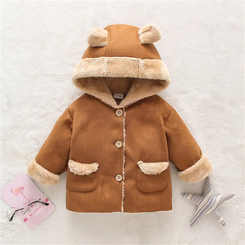 Bebek çocuk kış sıcak pamuk giyim kalınlaşmış ceket fermuar kapşonlu dış giyim çocuk erkek ceket