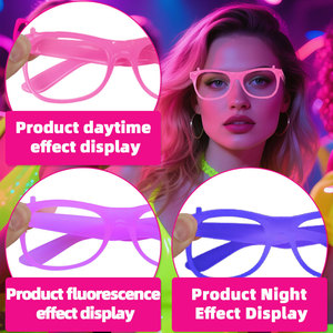 Décoration à thème fluorescent, bar aux couleurs néon, soirée dansante KTV, lunettes amusantes à monture lumineuse changeante de couleur - Product Image 4