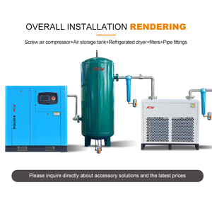 Compresseur d'air à vis silencieux stationnaire à lubrification à huile à aimant permanent de qualité commerciale à bas prix 20HP 15KW 8bar PLC - Product Image 6