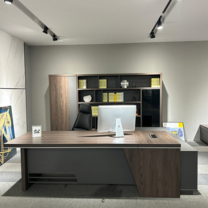 Cao cấp Walnut màu gỗ CEO Quản lý máy tính bảng góc L hình dạng sang trọng Hiện Đại Văn phòng điều hành bền dễ dàng lắp ráp - Product Image 2