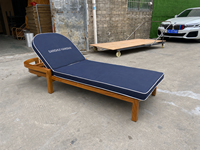Ensemble de chaises longues et transats d'extérieur en bois de luxe moderne Hangkai avec structure en aluminium résistante aux UV pour piscine