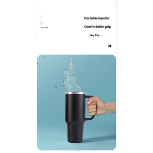 Gobelet isotherme en acier inoxydable à double paroi de 40 oz avec poignée, isolation thermique de 6 à 12 heures, tasse à glace colorée - Product Image 6