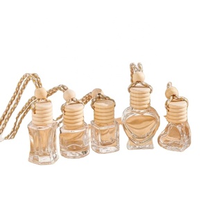 Wholesale 5ml Hanging Clear Glass Wooden Air Freshener Car Diffuser Aroma <b>Bottle</b> for <b>Perfume</b> - Product Image 2