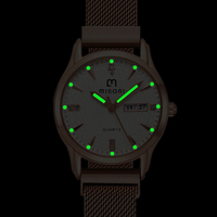 Montre-bracelet de luxe personnalisée pour femme avec bracelet en alliage, cuir et acier inoxydable, cadran à aiguilles et double calendrier