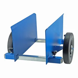 JH-Mech Panel Dolly Heavy Duty Smooth Blue Powder Coated Non Flat Wheels Adjustable Carbon Steel Panel Dolly Cart