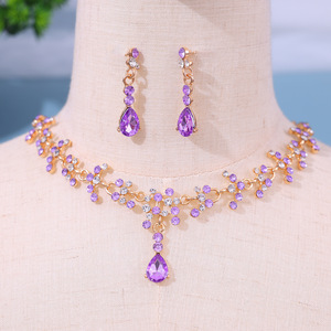 Ensemble de bijoux pour fille princesse de fête, 3 pièces, couronne de cheveux en strass colorée, sceptre, collier, boucles d'oreilles, pour anniversaire - Product Image 5