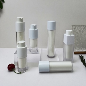 Eco Friendly Plastic Packaging Custom Color 2oz White Round square Airless <b>Pump</b> <b>Bottle</b> 15ml 50Ml 100ml Mono <b>Pump</b> Airless <b>Bottle</b> - Product Image 3