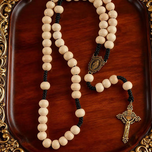 <span class=keywords><strong>Rosario</strong></span> in Legno con Croce Sacra, Accessorio Spirituale Cattolico - Product Image 3