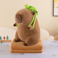 Couverture de sieste pour enfants Capybara ODM personnalisable, super douce, en peluche, deux-en-un, couette climatisante, coussin Capybara double usage