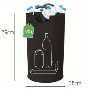 Cesto de Ropa Plegable de Tela Oxford con Asa de Aluminio, 79cm x 38cm, Organizador de Almacenamiento para Baño - Product Image 2