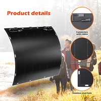 Panneau solaire flexible tout noir 200W 210W 220W haute efficacité 12V 24V ETFE HPBC pour système solaire de balcon