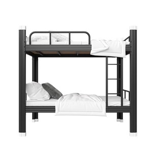 Lit superposé en acier au design moderne avec cadre en fer, lits à profil haut et bas pour dortoir du personnel ou école, en métal - Product Image 2