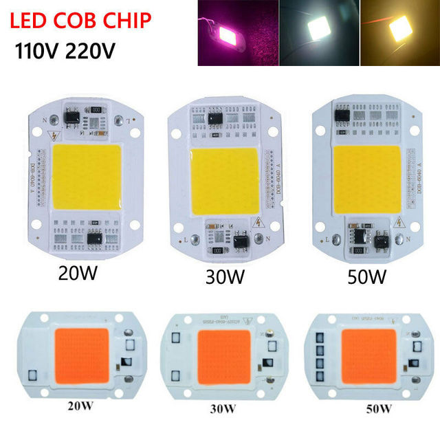 High Efficacy White RGB Full Spectrum 50w 220v 110V AC COB LED Board Driverless DOB COB LED Chip Grow Panel Light