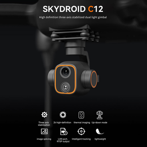 Skydroid C12 Thermal Imagery 3-Axis Dual Light Gimbal Camera 2K Resolution AI Automatic Tracking PTZ Camera <strong>Drone</strong> <strong>Accessories</strong> - Product Image 2