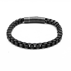 Yunnique-pulsera con cadena de motocicleta estilo punk europeo americano, joyería unisex de acero y titanio negro - Product Image 4