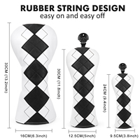Vente chaude En Cuir Golf Pilote Tête Couverture Broderie Logo Golf Club Couvre Drôle Tête Couvre Golf Personnalisé