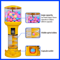 1-4 jetons/pièces de monnaie en spirale, distributeur de jouets de capsules de gomme, distributeur de capsules modèle classique pour capsules de gomme de 75-100mm