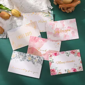 Fabrik benutzer definierte Größe freies Design bedrucktes Papier Hochzeit Gruß karte danke Karten mit Umschlag