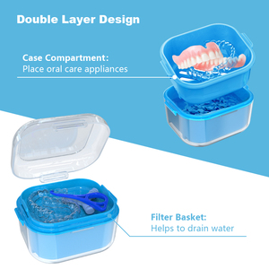 Estuche <span class=keywords><strong>de</strong></span> Limpieza para Dentaduras Postizas <span class=keywords><strong>de</strong></span> Doble Capa con Cesta <span class=keywords><strong>de</strong></span> Drenaje para Prótesis Dentales, Retenedores <span class=keywords><strong>Invisalign</strong></span> y Almacenamiento <span class=keywords><strong>de</strong></span> Aparatos Orales - Product Image 3