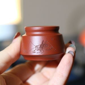 Maceta de arcilla púrpura tallada a mano, tamaño pulgar, para críquetes, mini bonsái, tamaño palma de la mano, artesanía - Product Image 3