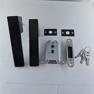 モダンな木製寝室ドアロックノブ、隠しキー、簡単設置、亜鉛合金製プライバシーレバーハンドルシリンダー、ホテル、アパート、ヴィラ用 - Product Image 1