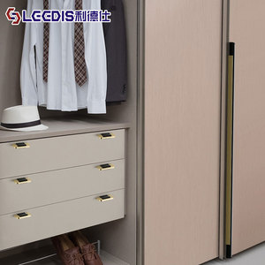 Lcedis Modern Cabinet Handle Aluminum Alloy Rectangle Minimalist Furniture Drawer Door Hardware Black Gold Finish - Product Image 3
