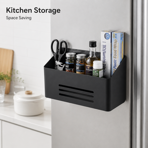 Étagère de <span class=keywords><strong>rangement</strong></span> magnétique extra résistante en acier inoxydable pour réfrigérateur avec crochets pour le <span class=keywords><strong>rangement</strong></span> des épices de cuisine - Product Image 2