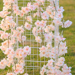 Guirnalda de flores de cerezo artificiales Xinlei de 100cm-200cm, decoración de flores de seda para bodas, techos, hogar, exteriores, accesorios de fotografía - Product Image 1