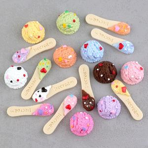 Superventas: Molde de resina artístico pintado a mano con patrón de cuchara de helado, accesorios, horquilla, colgante y escultura para decoración - Product Image 3