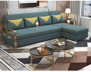 Modern Living Room โซฟาเตียงตัดต่อผ้าพับได้3ใน1เตียงโซฟา Queen ขนาดกรอบโลหะโซฟา <span class=keywords><strong>Cum</strong></span> เตียงคู่ - Product Image 3