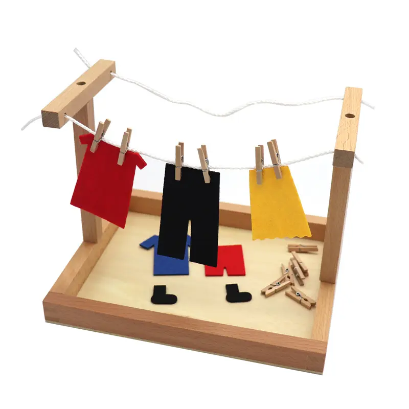 Lerntipp Holzspielzeug Kleidung Trocknen Baby Aufklärung Intelligenz-Entwicklungs-Spielzeug