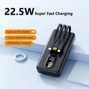 Nueva Batería <span class=keywords><strong>Externa</strong></span> de <span class=keywords><strong>20000mAh</strong></span> con Carga Ultra Rápida de 22.5W, Pantalla Digital y 2 Cables Integrados - Product Image 1