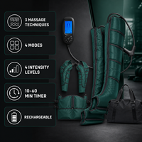Masseur de jambes rechargeable, système de compression d'air pour la récupération des jambes, des hanches et des bras, avec contrôleur LCD, 4 modes, 3 techniques, vert