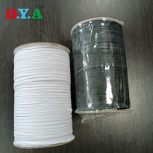 Bonne élasticité blanc noir plat élastique 3mm élastique tressé pour vêtement Textiles de maison - Product Image 1