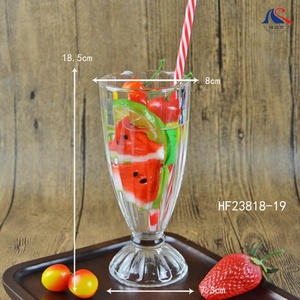Verre nervuré haut de 12oz avec base de piédestal-Verres d'inspiration rétro pour magasin de <span class=keywords><strong>fontaine</strong></span> à soda - Product Image 1