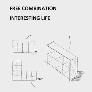Bibliothèque en bois, cloison séparatrice, étagère de séparation avec compartiments ouverts, unité de rangement autoportante, armoire de rangement - Product Image 3