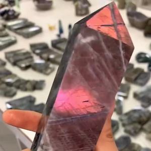 หินบำบัดคริสตัลธรรมชาติเสาหินลาบราดอไรต์สีม่วง - Product Image 1