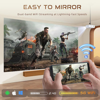 Proyector Inteligente Aurzen Eazze D1 Nativo 1080P Netflix con Enfoque Automático, Keystone, Dolby, Mini Proyector Portátil para IOS, Android, USB, TV
