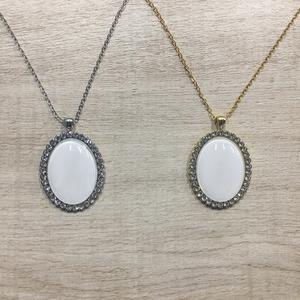 Kualitas Tinggi Harga Rendah Mode DIY Sublimasi Kosong Dekorasi Perhiasan Promosi Hadiah Kalung Kristal - Product Image 4