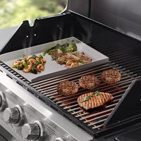 Plaque de cuisson universelle en acier inoxydable sur mesure pour barbecue au gaz ou au charbon de bois, poêle à frire pour barbecue