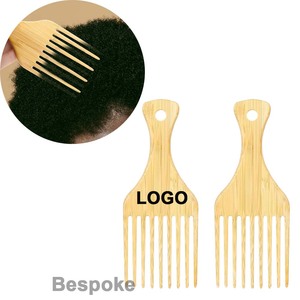 Peine de Bambú con Logotipo Personalizado para el Cabello, Peines Naturales Antiestáticos para Cabello Rizado y Grueso, Ideal para Hombres y Mujeres - Product Image 1