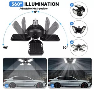 Nhà Kho Cửa Hàng Tầng Hầm 6500K E26 E27 Cơ Sở 4 + 1 Biến dạng Gấp Có Thể Điều Chỉnh Đèn Trần Hội Thảo <span class=keywords><strong>LED</strong></span> Đèn Nhà Để Xe - Product Image 2