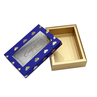 Emballage de luxe avec logo doré personnalisé de style Moyen-Orient Festival arabe Chocolat Pâtisserie sucrée Dates Boîte cadeau avec couvercle supérieur et inférieur